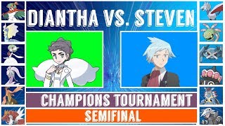 Semifinal Diantha vs Steven Pokémon Ultra SunMoon  Champions TournamentSemifinal [upl. by Neelyaj886]