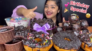 BIRTHDAY SPECIAL 🎉💕 CHOCOLATE CAKE 🎂 CHOCOLATE DONUTS 🍩 CHOCO LAVA CAKE PASTRIES CHOCO BOMBS💣 [upl. by Anis]