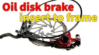 MTB bike build 4  How to insert TANKE hydraulic disk brake internal cable routing to frame [upl. by Etan95]