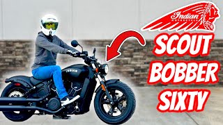 INDIAN SCOUT BOBBER SIXTY  TEST RIDEREVIEW  BEST BEGINNER CRUISER MOTORCYCLE [upl. by Tnias]