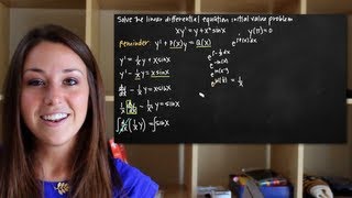 Linear differential equation initial value problem KristaKingMath [upl. by Conney]