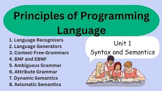 Syntax and Semantics unit 1 chapter 2  Principles of Programming Language [upl. by Holofernes]