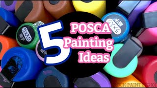 5 POSCA Painting Ideas for beginners Blending Layering amp MORE Fun Paint Marker Tutorials [upl. by Marcoux252]