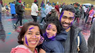 Holi celebration at Hindu Temple of Greater Chicago  Lemont Illinois  USA [upl. by Feliza37]