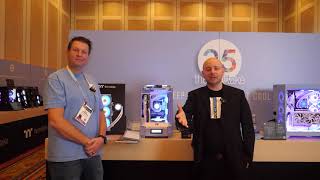 Thermaltake  25th Anniversary Modular Cases Racing Cockpit amp New Monitors  CES 2024 Interview [upl. by Penelopa]