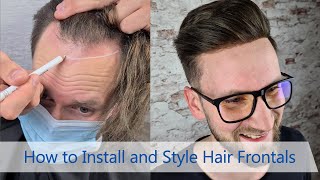 Mens Hair Frontal Installation and Styling Tutorial  Hair System Tutorial  New Times Hair [upl. by Esilenna484]