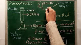 Determination of total hardness of water by EDTA method Procedure and Reactions PART1 [upl. by Yeltrab233]