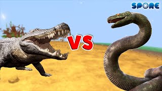 Deinosuchus vs Titanoboa  Prehistoric Beast Deathmatch S1E9  SPORE [upl. by Nnyladnarb]