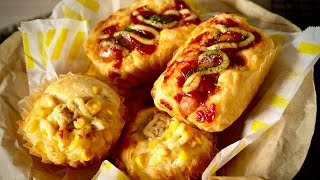 Easy sausage and corn breadlike Cake Salé もちろんこねない どうみてもソーセージとコーンのパンなケークサレ [upl. by Missie]