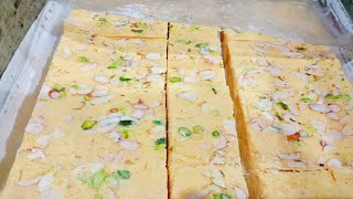 Soan Papdi Making in Kolkata 2020  Ghee Soan Papdi Making  Dry Soan Papdi Making  Indian Sweets [upl. by Sirej]