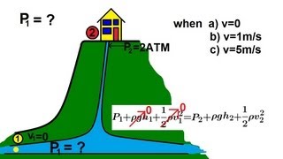 Physics 34 Fluid Dynamics 6 of 7 Bernoullis Equation [upl. by Glori]