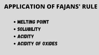 Applications of Fajans Rule [upl. by Opportina]