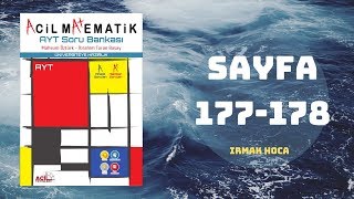 ACİL MATEMATİK AYT ÇÖZÜMLERİ SAYFA  177178 2019 [upl. by Elleynad]