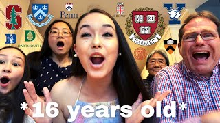 COLLEGE DECISION REACTIONS  16 YEARS OLD  HARVARD YALE PRINCETON COLUMBIA AND MORE  2021 [upl. by Mali212]