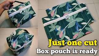 Just one cut and storage box is ready How to make Zipper OrganizerMakeup Box cosmetic bag at home [upl. by Claus]