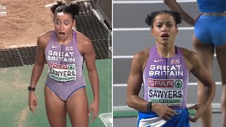 Jazmin Sawyers  Long Jump  European Indoor Championship 2023 [upl. by Ayokal]