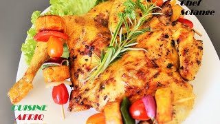 Cuisine Africaine Poulet Braisé  brochettes de plantains [upl. by Onifur]