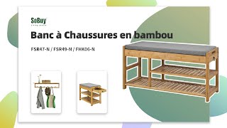 SoBuy Banc à Chaussures en bambou  Banc chaussures entrée  Meuble banc chaussure  FSR47N [upl. by Arhaz559]