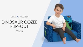 Dinosaur Cozee FlipOut Chair  2in1 Convertible Chair to Lounger by Delta Children [upl. by Enisamoht]