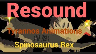 SpinosaurusRex Vs tyrannustakeshi dc2 animation Resound [upl. by Salaidh]