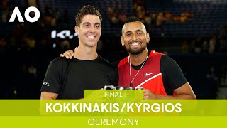 Mens Doubles Ceremony  KokkinakisKyrgios v EbdenPurcell F  Australian Open 2022 [upl. by Armin530]