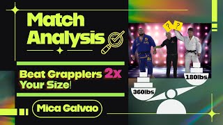 BJJ Match Analysis Mica Galvao 85kg vs Otavio Nalati 165kg  Use These Moves Against Big Guys [upl. by Ainotahs]