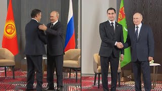 Russias Putin meets Kyrgyz and Turkmen counterparts  AFP [upl. by Derfiniw]