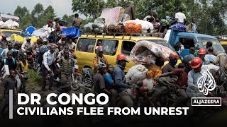 Thousands flee in eastern DR Congo as M23 rebels advance near Goma [upl. by Irish]