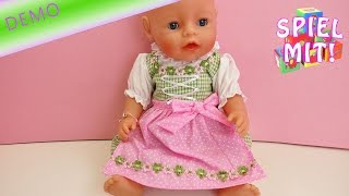 Kleid aus Rosen Das Landmädchen trägt ihr neues Dirndl auf – Niedliche Baby Born Puppe in pink [upl. by Annawaj]