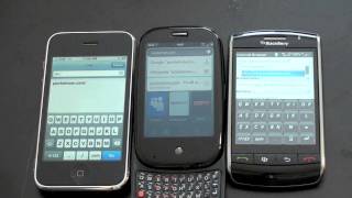 Palm Pre vs iPhone 3G vs Blackberry Storm [upl. by Tye]