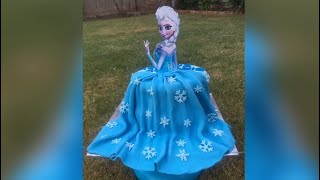 Cake decorating ideas  Elsa cake  how to make frock frills with fondant  princess cake ideas [upl. by Llednor]