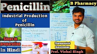 Penicillin l industrial Production l blactam l penicillins production in hindi l fermentation steps [upl. by Sherer]