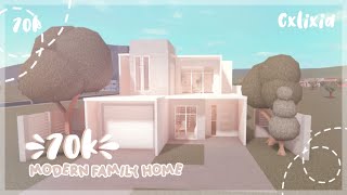 Bloxburg  70k Modern Budget Family Home  House Build [upl. by Atirihs]