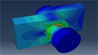 ABAQUS CAEExample 6 PinLug Assembly abaqus FEM [upl. by Natsuj]