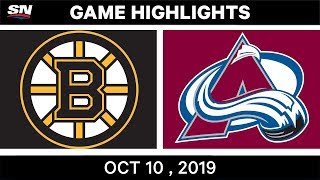 NHL Highlights  Bruins vs Avalanche  Oct 10 2019 [upl. by Annonyw413]