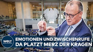 BUNDESTAG TOBT CDUChef Merz nutzt Debatte zur Generalabrechnung  WELT Dokument [upl. by Delphinia]