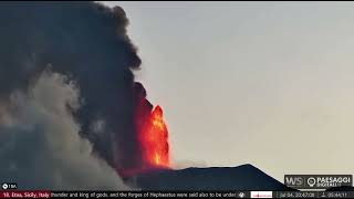 July 4 2024 Huge Strombolian eruption begins from Etna volcano Voragine crater at the summit [upl. by Ajani]