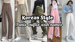 Korean pants Outfits with names🍓✨  Korean outfits [upl. by Lenahtan]