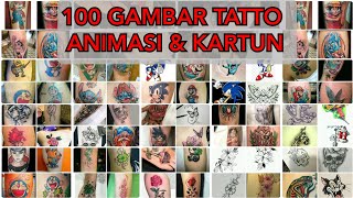 TATTO ANIMASI 100 Gambar tattoo animasi kartun [upl. by Brag]