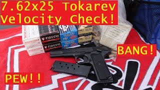 762x25 Tokarev  Velocity Check  Yugo M57 Pistol [upl. by Kolk856]