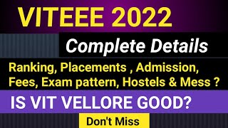 VIT EXAM 2022 Complete DetailsAll About VIT Vellore Engineering Exam other then JEE you can apply [upl. by Rekcut]