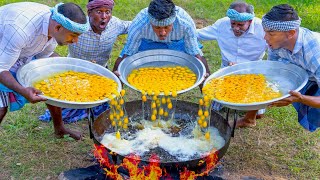 EGG in HOT OIL  Fried Eggs Recipe Cooking Village  Egg Fried in Oil  Fried Egg Puffs Recipe [upl. by Burnside145]