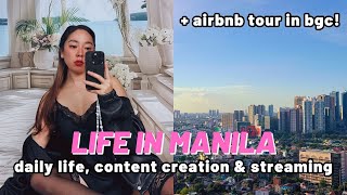 LIFE IN MANILA • visiting bgc  airbnb tour amp stream collab w filipina twitch partner AlodiaMarie [upl. by Corb845]