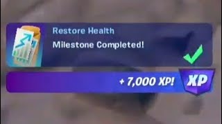 Restore health  Milestone Easiest way to complete  Fortnite Quest [upl. by Broder]