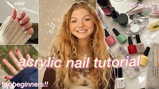 HOW TO DO ACRYLIC NAILS AT HOME for beginners DIY easy affordable tutorial amp nail art ideas 2023 [upl. by Macdonell907]