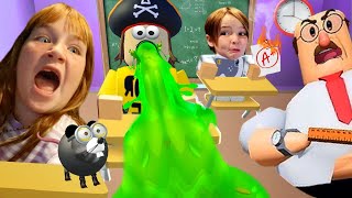 CRAZY SCHOOL with ADLEY and NiKO Naveys First Day of Roblox Class a Student has STiCKER POX [upl. by Alic865]