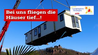 Spektakuläre MobilheimAnlieferung auf dem Campingplatz Hetzingen [upl. by Htebazileyram]