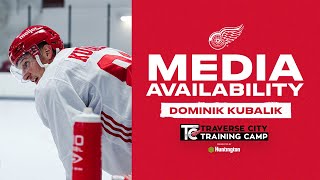 Dominik Kubalik on the Red vs White game and Training Camp [upl. by Enileuqcaj]