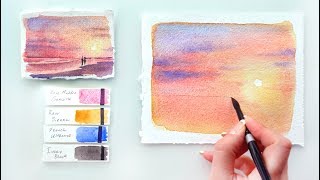 Pink Sunset Watercolor tutorial [upl. by Fidelio]