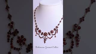 Antique Bohemian Garnet Necklace Collier Tomback jewelry [upl. by Benedic865]